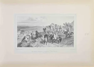 Auguste Raffet, Les Arabes Signalent l'Approche de l'Armée, Lithograph, 1837
