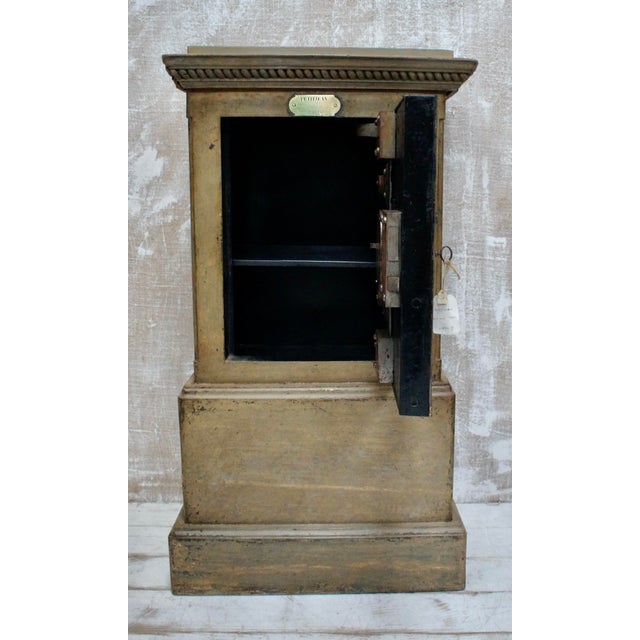 Late 19th Century Antique French Stand Up Safe on Oak Base from Petit Jean, 1870 For Sale - Image 5 of 12