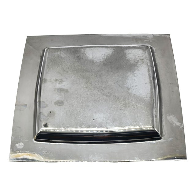 Square Silver-Plated Tray by Sami Wirkkala for Cleto Munari, Italy, 1980s For Sale - Image 4 of 8