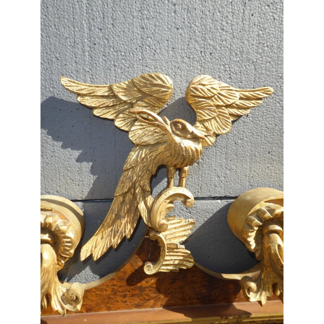Wood Vintage Federal Eagle Style Wall Mirror W Phoenix Motif Made in Italy ~ La Barge For Sale - Image 7 of 13