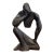 Vintage Abstract Thinking Man Sculpture Figurine Modernist Black Art Decor For Sale