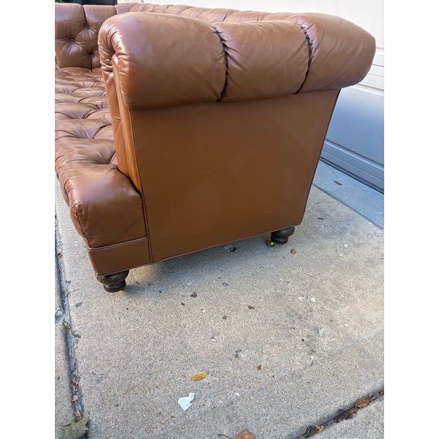 Iconic Vintage Cocheo Brothers Chesterfield Tufted Leather Sofa For Sale - Image 9 of 12