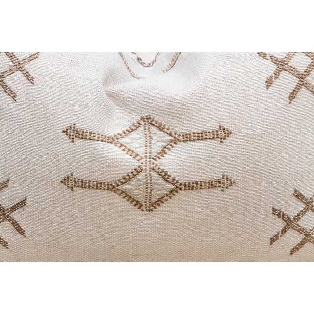 Riad Cream Silk Rug Lumbar Pillow For Sale - Image 4 of 7