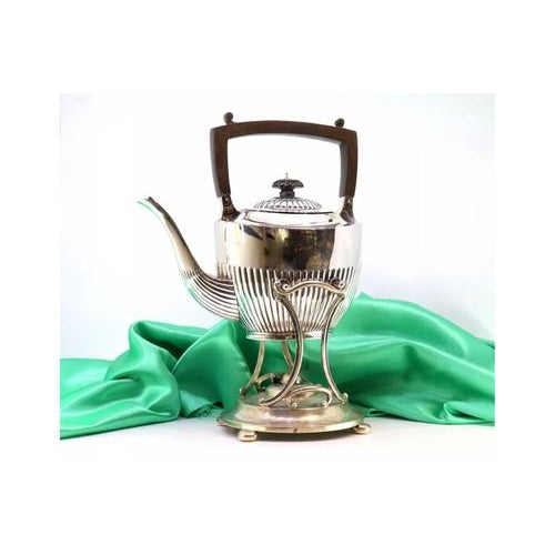 Gummed Silver Kettle with Chestnut Wood Handle For Sale - Image 9 of 9