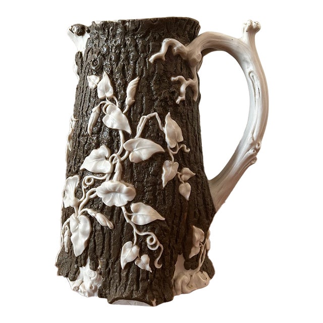 1850s t.j. & J. Mayer Convolvulus Stoneware Pitcher For Sale