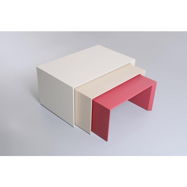 The design of this heavy and quality made set of tables displays the exemplary talent of the progressive product design...