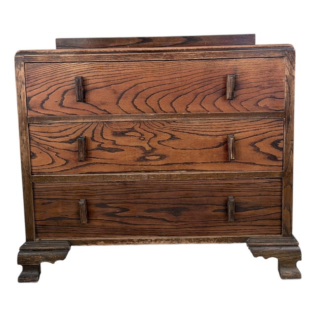 Art Deco Tiger Oak Chest of Drawers For Sale