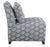 An Ethan Allen Transitional Slipper Chair. Features a geometric fabric with lumbar bolster pillow. The chair is supported...