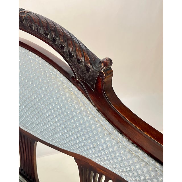 Antique Classical Mahogany Lyre-Back Settee For Sale - Image 11 of 16
