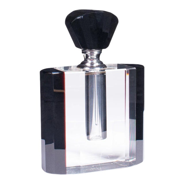 1950 Vintage Art Deco English Glass Fragrance Cologne Bottle For Sale