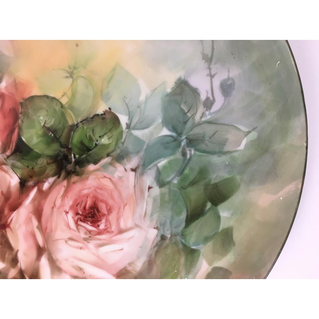 Late 20th Century French Majolica Floral Charger by Patti Zomber, Hand-Painted, 13.5" For Sale - Image 5 of 8