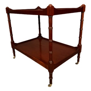 Councill Craftsmen Mahogany Hepplewhite Style Two-Tier Side Table With Brass Casters, Circa 1990 For Sale