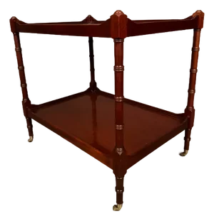 Councill Craftsmen Mahogany Hepplewhite Style Two-Tier Side Table With Brass Casters, Circa 1990
