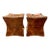 Pair of Burl Walnut Wood Stools For Sale