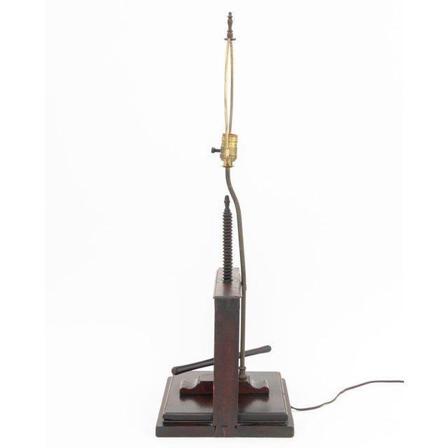 Antique Mahogany Book Press Mounted as a Lamp For Sale In New York - Image 6 of 7