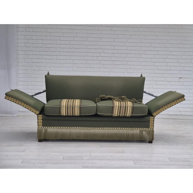 Mid-Century Modern anish Velour 2 Seater Drop Arm Sofa in Wool, 1970s For Sale - Image 3 of 18