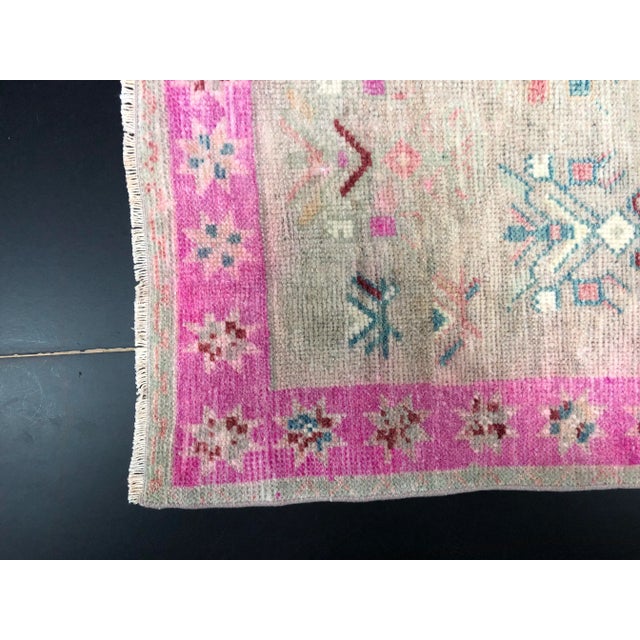 1960s Vintage Turkish Handmade Multicolor Rug For Sale - Image 9 of 11