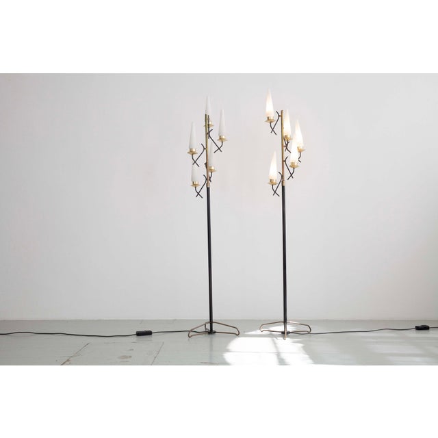 Metal Floor Lamps, Italy, 1950s, Set of 2 For Sale - Image 7 of 18