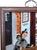 Chinoiserie Antique Chinese Qing Dynasty Reverse Glass Painting Scholars Garden Scene For Sale - Image 3 of 12