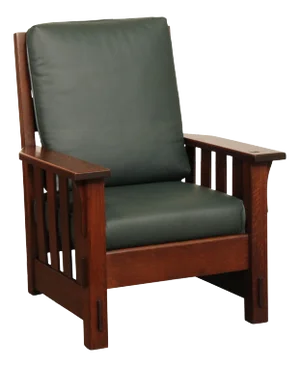 JM Young Antique Mission Oak and Leather Armchair