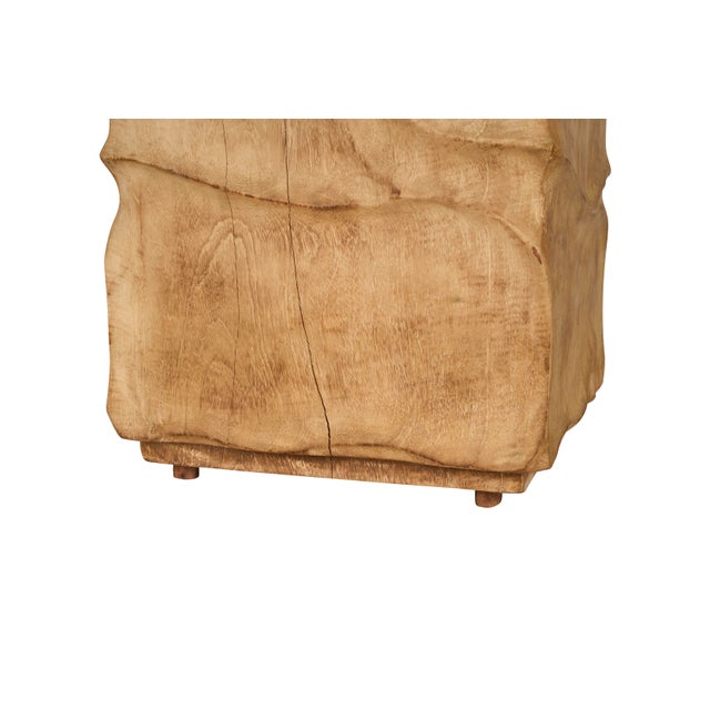Late 20th Century Bleached Mango Lychee Carved Side Table For Sale - Image 5 of 6