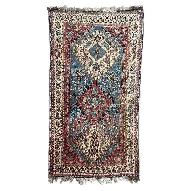 Vintage Wool Ghashghaei Rug, 1930s For Sale