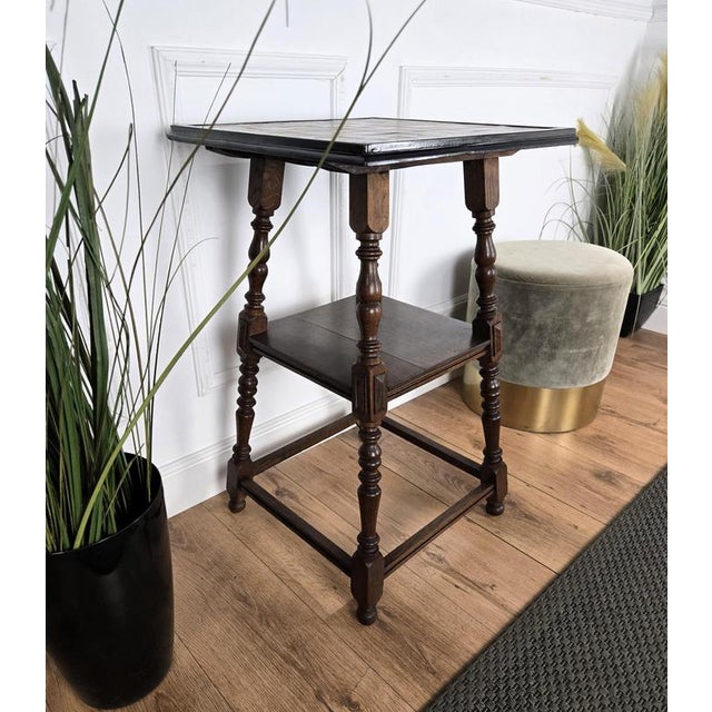 Wood French Carved Oak Game Table with Chess Top and Carved Legs, 1960s For Sale - Image 7 of 8