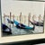 1980s Vintage Italian Coastal Venus Blue Gondola at Dock Framed Photography. For Sale - Image 9 of 13