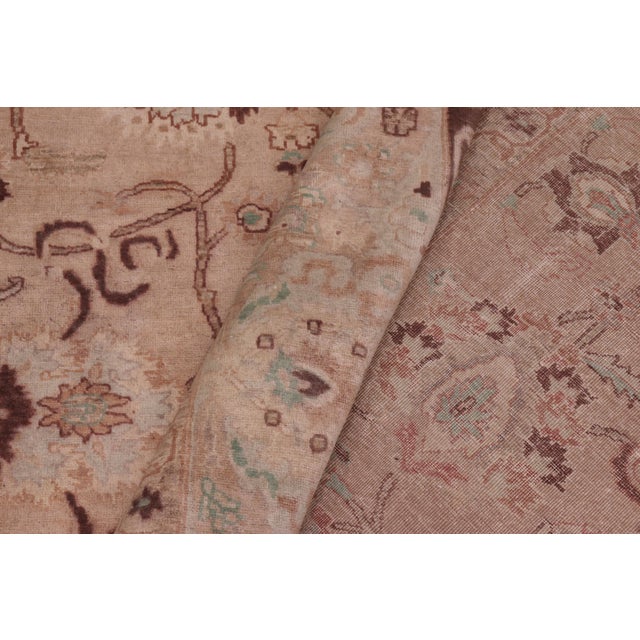 Textile Boho Chic 1990's Pak-Persian Tan/Green Wool Rug - 6'1'' X 8'8'' For Sale - Image 7 of 9