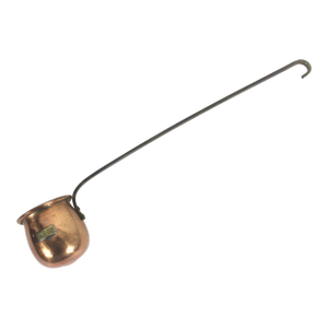Vintage Small Copper Liquor Ladle Country Kitchen Farmhouse Decor Brass Handle