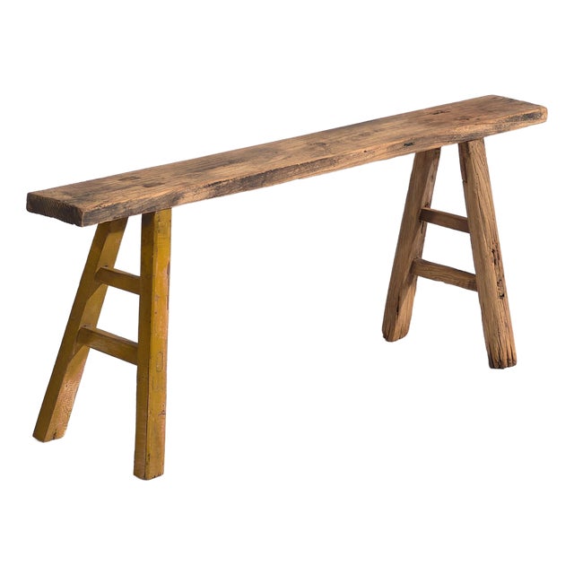 Antique Elm Footboard Bench, 1870s For Sale
