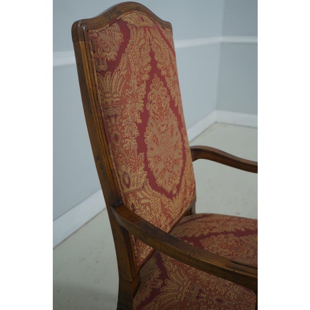 1980s Set of 8 Louis XV Style Burgundy and Gold Dining Chairs For Sale - Image 5 of 18