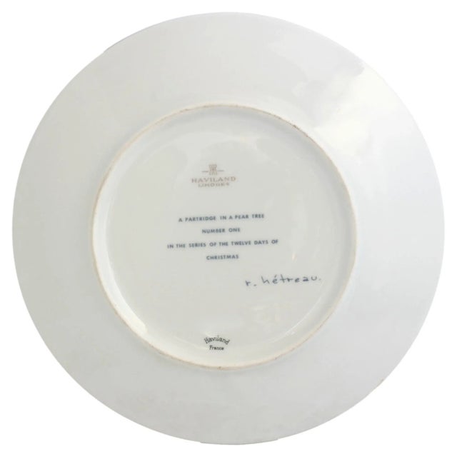 Partridge in a Pear Tree Decorative Limoge Plate, dated 1970. Maker's mark on underside.