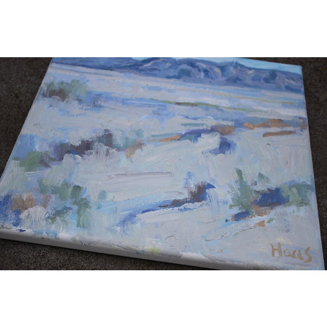 Quiet Places & Desertscapes — Minimalist Desert Scape Oil Painting in Earth Tones Original oil painting by L. Haas, 12 x...