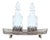 Perfume Bottles in Cut Glass with Silver Frame and Ship Grid, Set of 3 For Sale