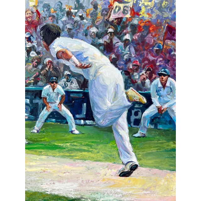 Contemporary "English Cricket" Contemporary Figurative Sport Painting, Framed For Sale - Image 3 of 13