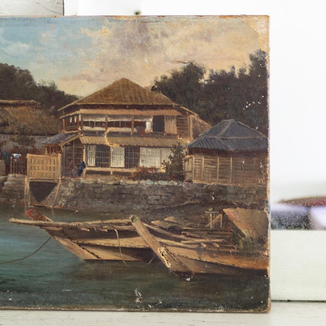 19th Century Coastal Painting of Kanazawa Japan by D Caldwell For Sale - Image 4 of 6