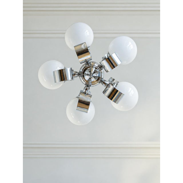 1970s Vintage Space Age Chrome Ribbon Chandelier, 1970s For Sale - Image 5 of 11