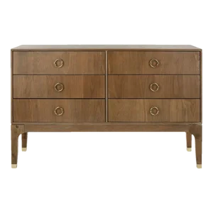 Lorna 6 Drawer Contemporary Dresser - Rustic Oak