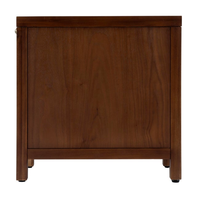 Brown Nora 12 in. W Rectangular Wood 1 Door Narrow End Table with Pull-Out Tray, Walnut For Sale - Image 8 of 11