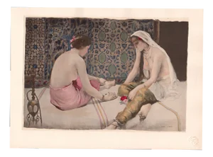 Paul Leroy, Joueuses d'osselets, 1898, Original Lithograph