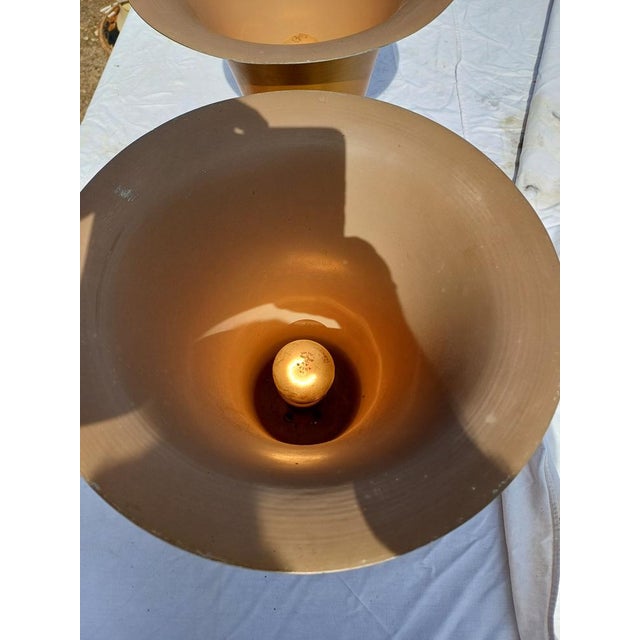 Vintage Gold Aluminum Lamps, 1960s, Set of 2 For Sale - Image 10 of 16