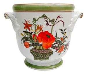 Late 20th Century Mottahedeh Vista Allegre Chinese Woodblock Neoclassical Cachepot
