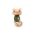 Gold Vintage 14k Gold, Spinach Jade and Ruby Cat Brooch For Sale - Image 8 of 11