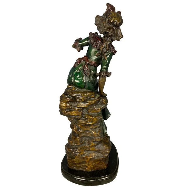 Metal Bronze Lady by Louis Hottot, 20th Century For Sale - Image 7 of 14