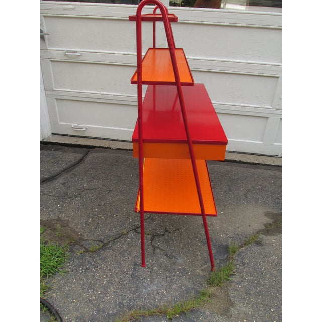 Vintage Modernist Style Painted Single Drawer Etagere Circa 1960 For Sale - Image 4 of 15