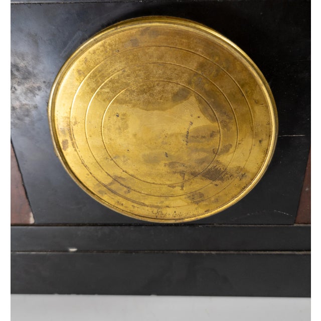 19th Century French Egyptian Revival Sphinx Bronze on Mantel Clock Base For Sale - Image 12 of 18