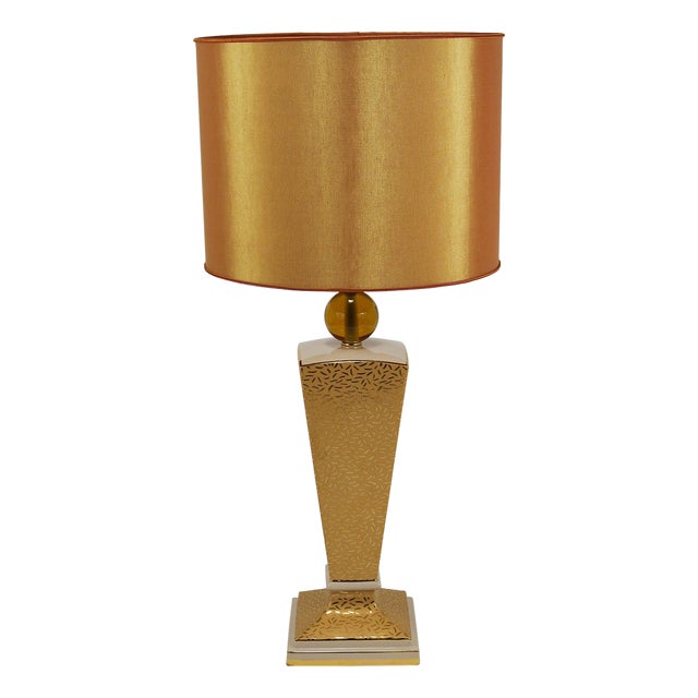 Vintage Porcelain Table Lamp, Italy, 1980s For Sale