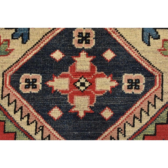 Kazak Rug 8'4'' X 11'3'' Red Wool Tribal Hand-Knotted Oriental Carpet For Sale - Image 9 of 12