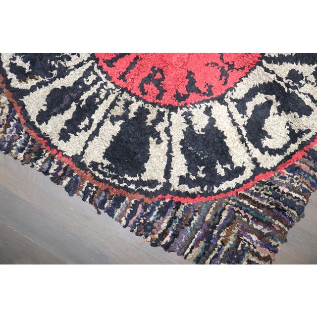 Textile Vintage Zabihi Collection American Hooked Zodiac Horoscope Rug - 3' x 3'2" For Sale - Image 7 of 9